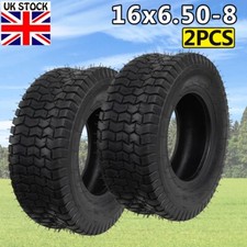 2x 16x6.50-8 Tyres Ride on Mower & Lawn Tractor Turf Tyres 16 x 650-8 Golf Buggy