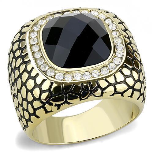 Mens silver ring black - , jet