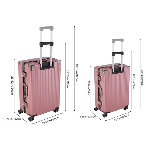 2pcs aluminum frame luggage - 2pcs,