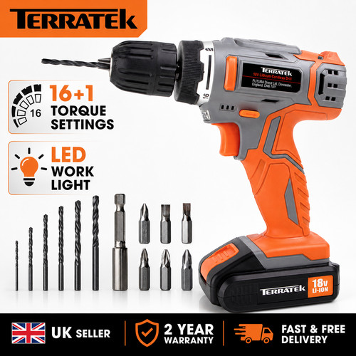 Terratek cordless drill 18v - terratek,