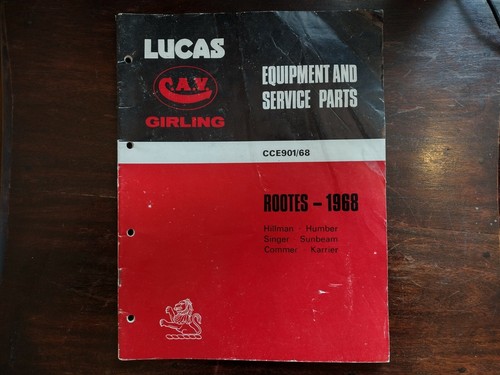 Lucas parts book hillman imp - -,