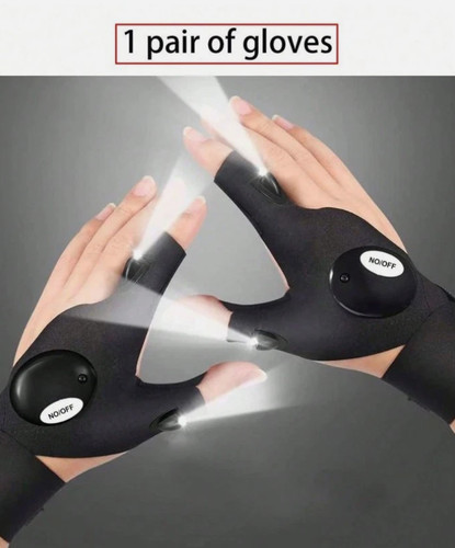 Finger gloves with led light - with,