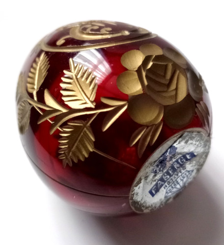 Faberge hand cut - ruby, crystal