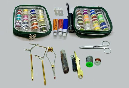 Fly tying kit with - fly, light