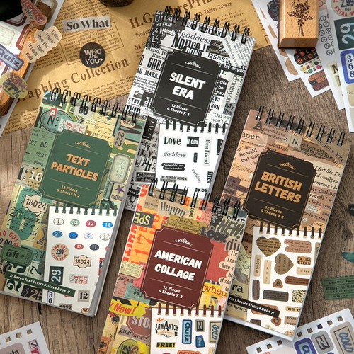 Vintage washi paper stickers - vintage,