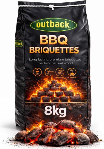 Outback briquettes 8kg - 8kg, bag