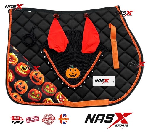 Black halloween horse saddle - black,