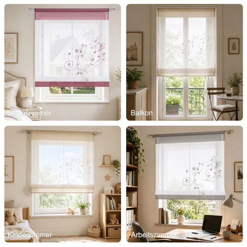 Embroidered net curtains - embroidered,
