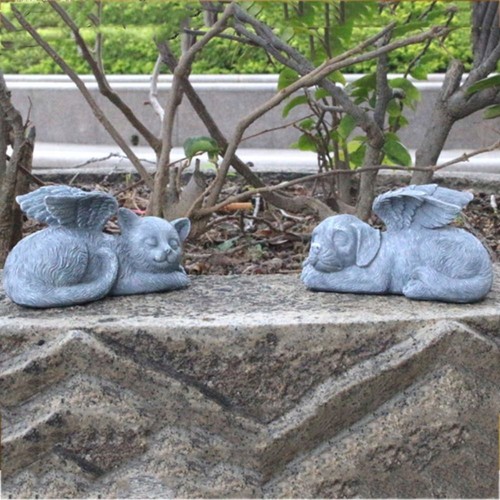 Resin angel dog - resin,