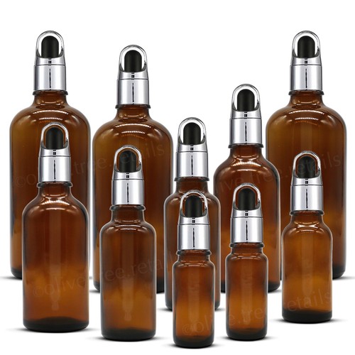 Amber glass dropper bottle - amber,