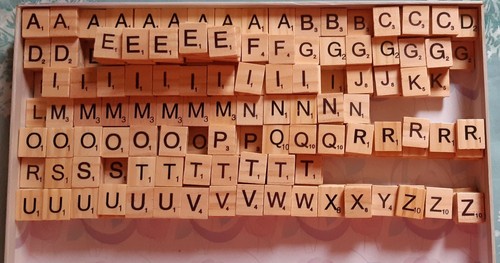 Scrabble tiles wooden smooth - scrabble, tiles,