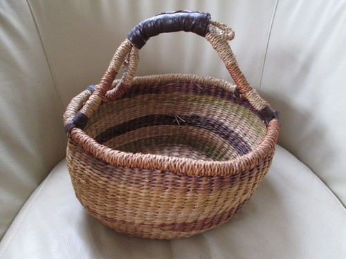 Handwoven african bolga basket - african,
