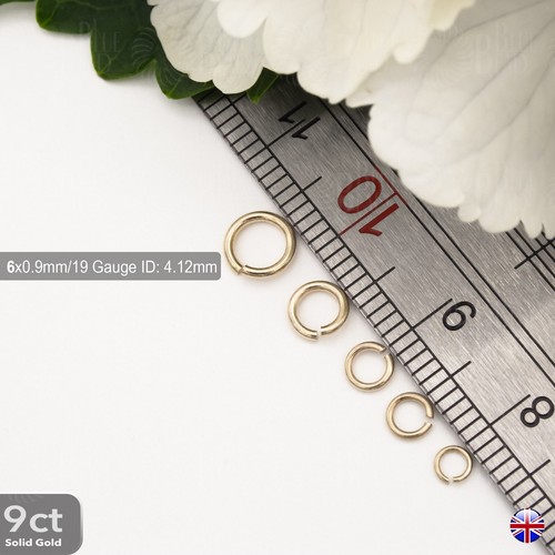 Solid 9ct gold jump ring - gold, 3mm