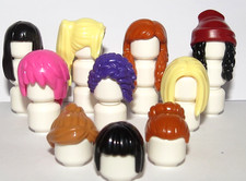 Lego 10 Hair Wig For Female Girl Minifigure Black Blonde Ginger Pink Set A