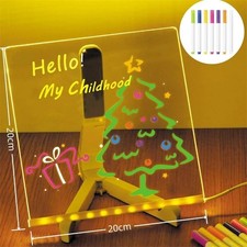 LED Note Board with Night Light & 7 Pens - Kids Drawing & Message Board UK