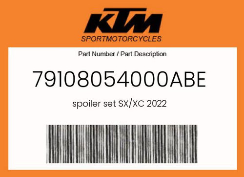 Ktm genuine spoiler set xc - spoiler, sx/xc