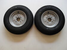 2 OFF 145/80 B 10 4 PLY  4 STUD 4" PCD TRAILER WHEELS & TYRES  NEW ITEMS  