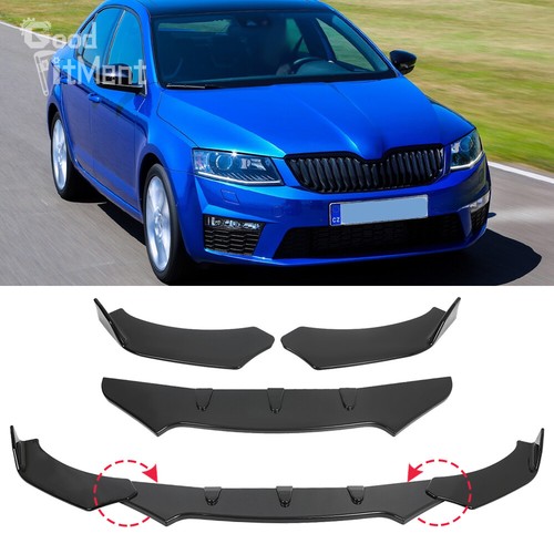 Gloss black front bumper - black,