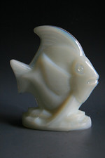 ART DECO SABINO OPALINE GLASS FISH FIGURINE