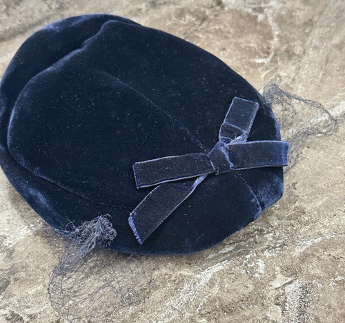 Vintage navy blue velvet - vintage,