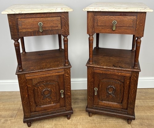 Pair bedside tables antique - pair,