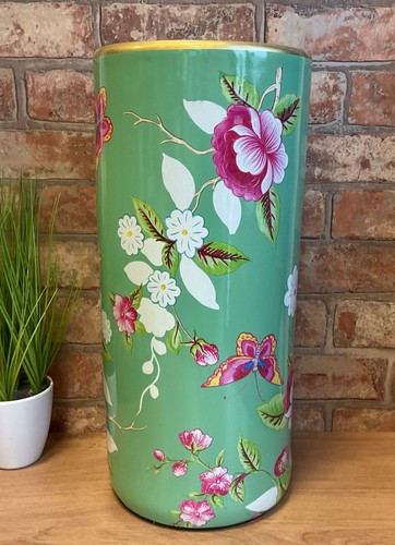 Mint green pink flowers - green,
