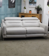 PARKER KNOLL EVOLUTION DESIGN 1801 STATIC L2 SEATER SOFA COMO GREY LEATHER