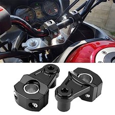 1 Pair 22mm&28mm Motorcycle HandleBar Handle Fat Bar Mount Clamps Riser Black