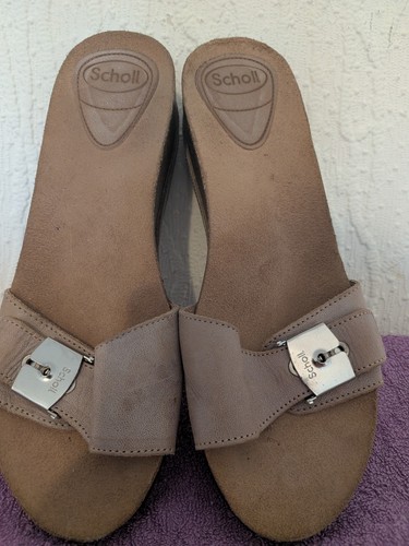 Scholl leather cork heeled - scholl,