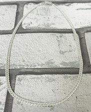 925 Sterling Silver Men’s Geometric Cuban Chain Necklace – 6.5mm Thick, 50cm Len