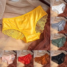 Ladies Lace Satin Silk Briefs