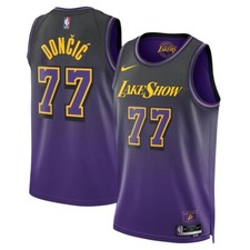 LA Lakers Men's jersey NBA City Edition (77 Doncic) Purple New All Sizes UK