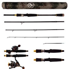 Predator Spin-Cast Unique Compact Travel Fishing Rod 220+185cm .0-80gCast Weight