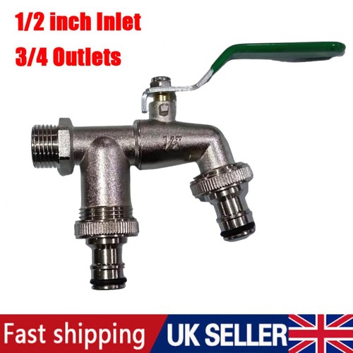 Double garden tap with 2 - with, 1/2