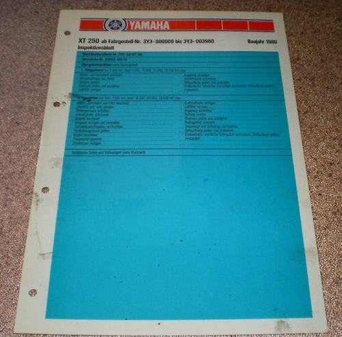 1980 yamaha 250 type 3y3 - yamaha, xt