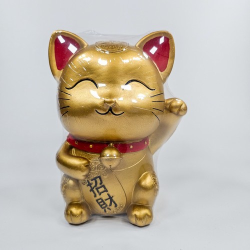 Gold lucky cat figurine - lucky, maneki