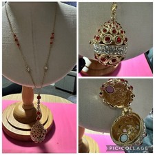 Gold Tone Fabergé Style Red