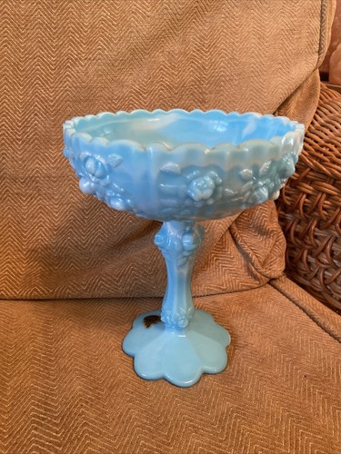 Vintage fenton blue slag glass - blue,