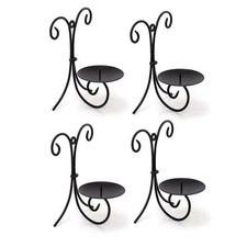 Set black metal scroll - black, wall