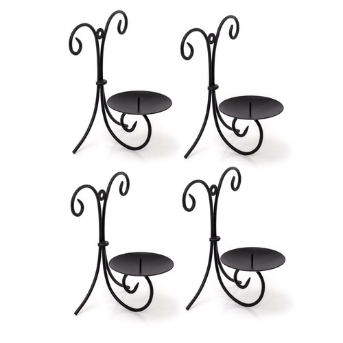 Set black metal scroll - of,