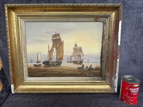 Antique framed oil painting - oil,
