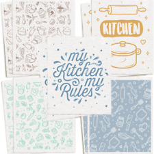 10 Pack Swedish DishCloths Eco Friendly - Cellulose Sponge Kitchen Cloth