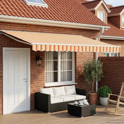 Manual awning frame with - frame, leds