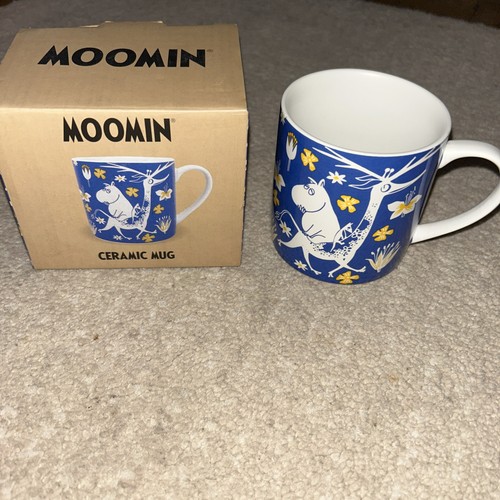 Moomin blue ceramic mug - moomin, half