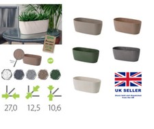 Trough Plant Pot Long Plastic Box Planter Garden Window Herb Flower Mika Eco