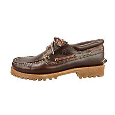 Timberland Authentics 3 Eye Classic Lug W/L Boat Shoes Brown - No Box!