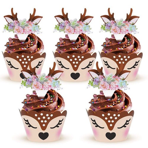 48pcs sika deer - 24, cupcake