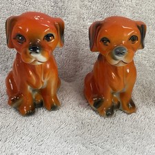 Vintage Orange Dog x 2 Ceramic