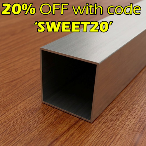 50mm aluminium square tube box - square,