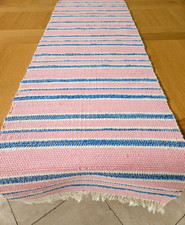 Swedish pink woven rag rug